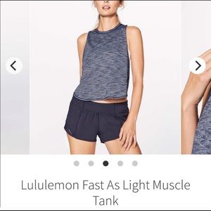 Lululemon Fast as Light Tank Top Navy Blue small 4